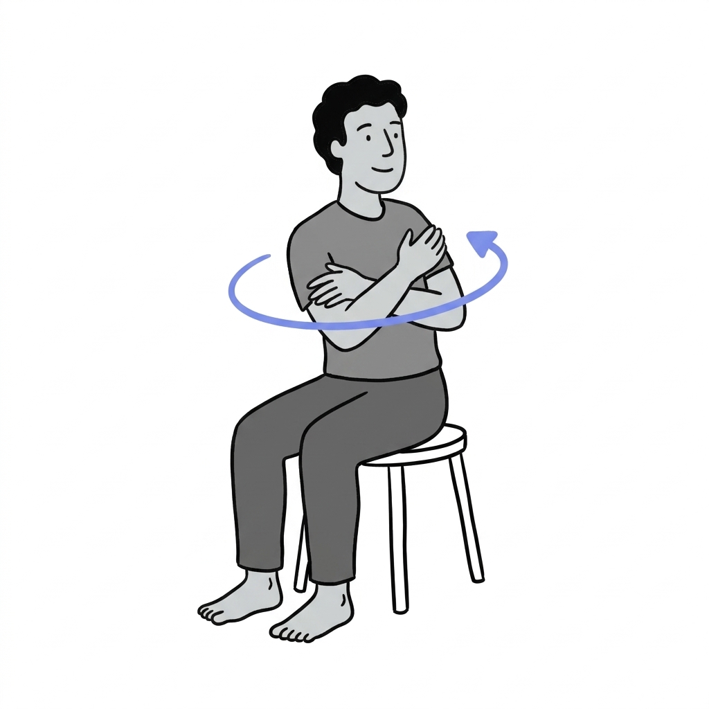 Illustration of seated upper-body twist