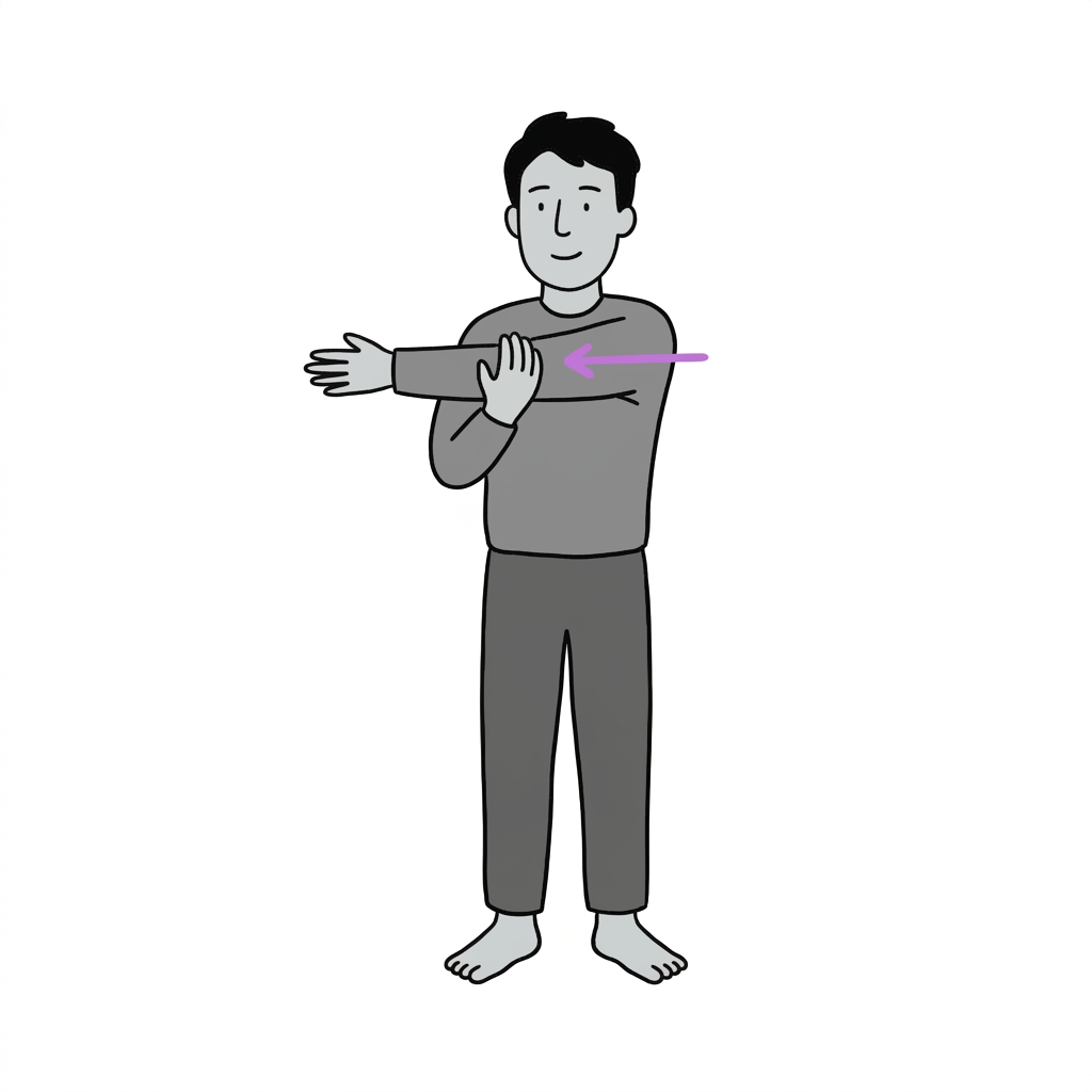 Illustration of cross-body shoulder stretch