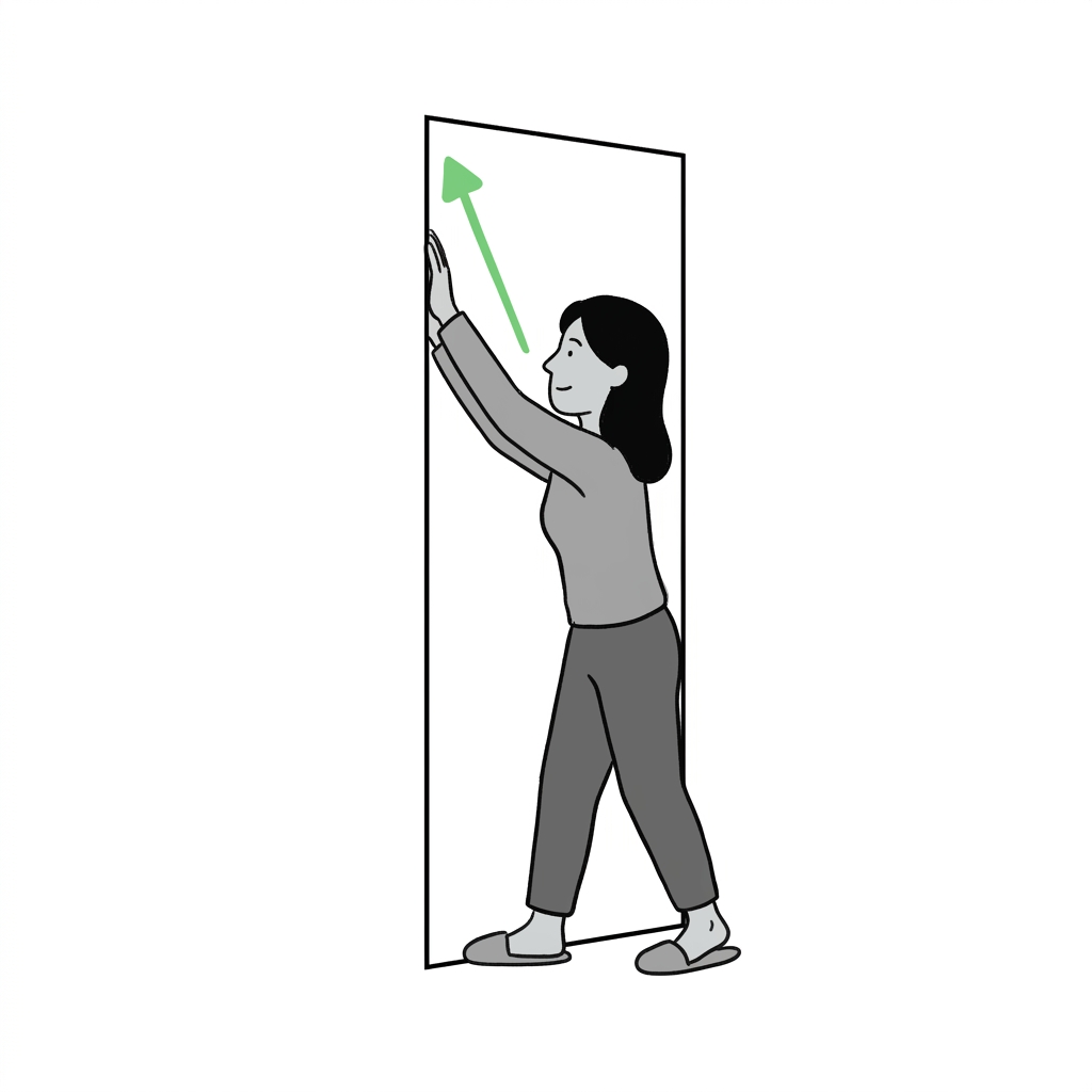 Illustration of doorway overhead reach
