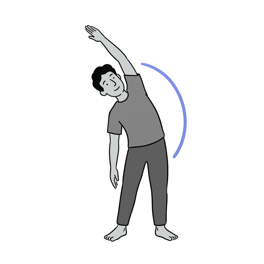 Illustration of overhead side stretch