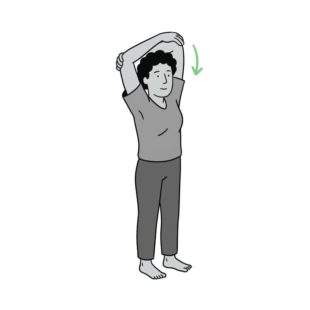 Illustration of overhead triceps stretch