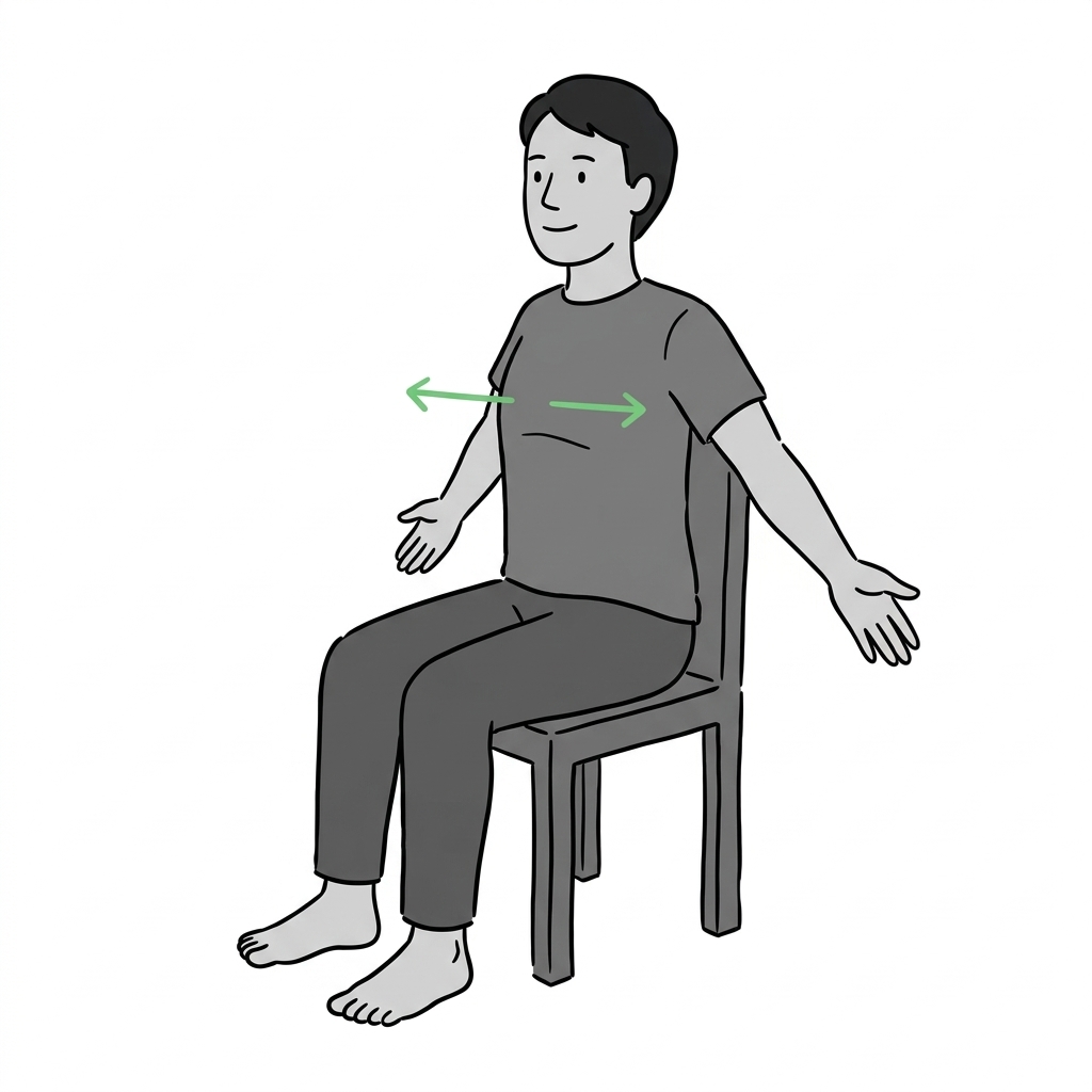 Illustration of seated chest opener