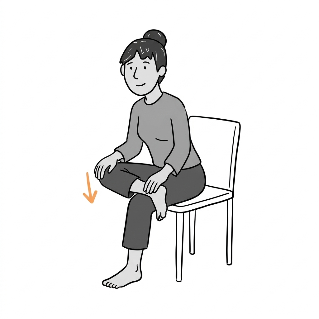 Illustration of seated figure-four glute stretch