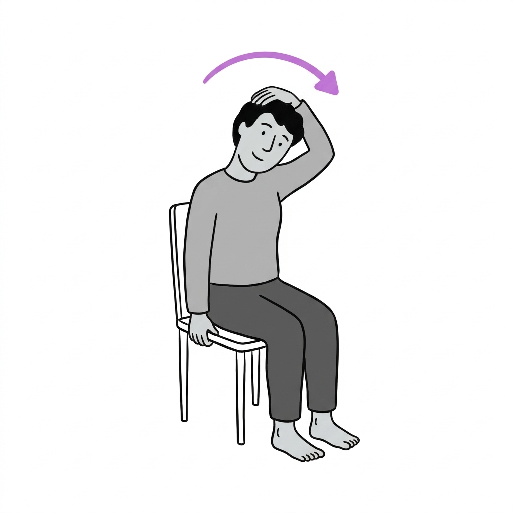 Illustration of side neck stretch