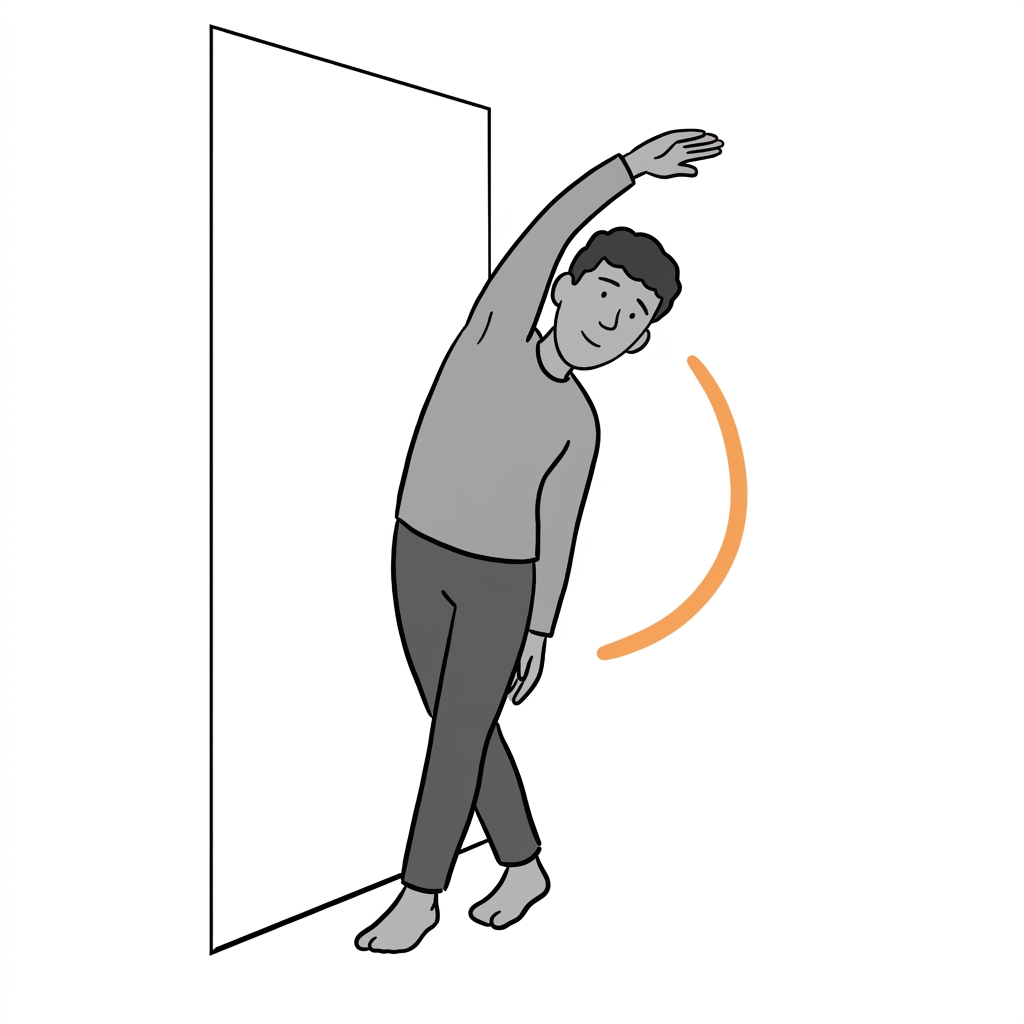 Illustration of standing it-band side lean