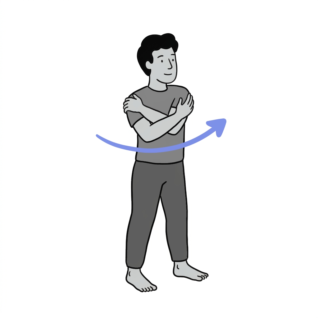 Illustration of standing torso rotation