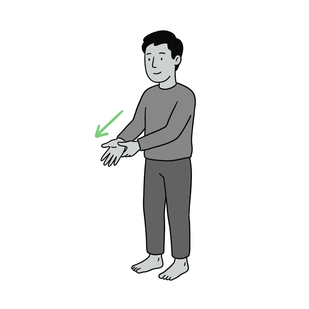 Illustration of thumb opening stretch