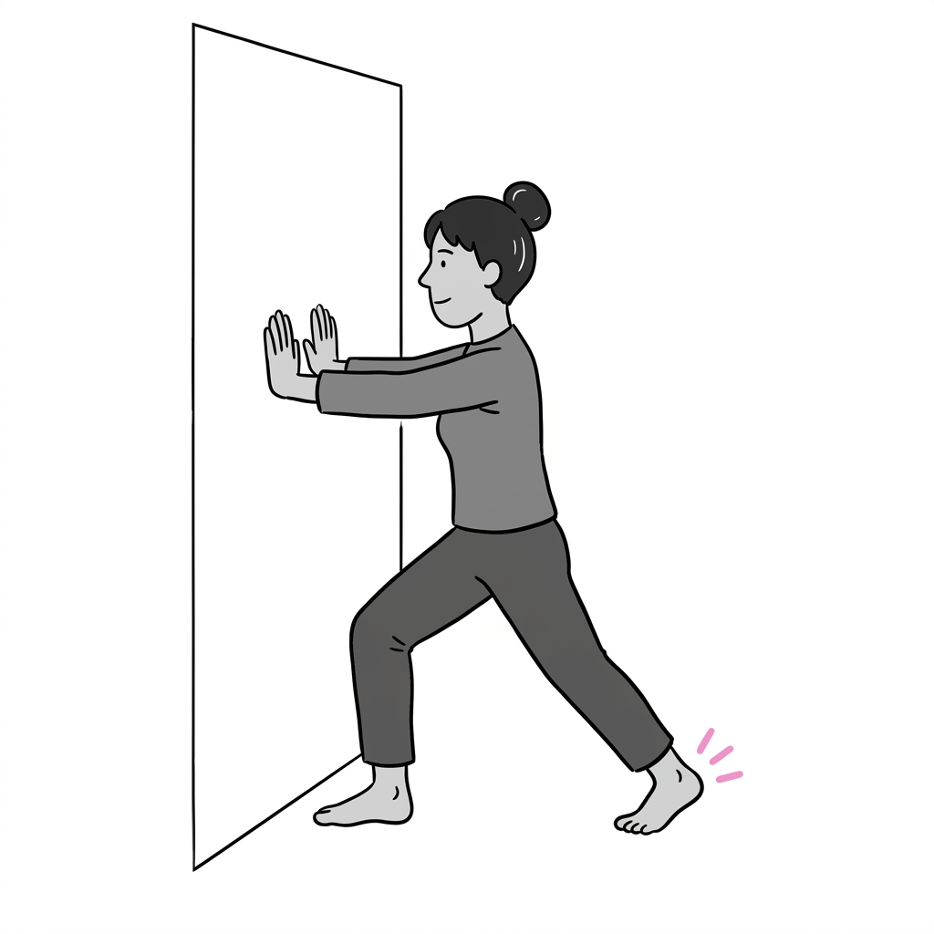 Illustration of straight-knee calf stretch