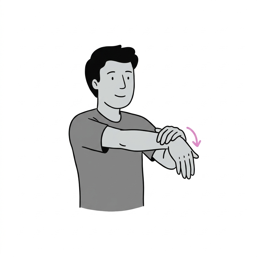 Illustration of wrist extensor stretch